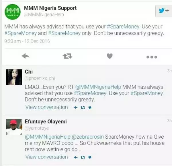 See MMM Reaction To Nigerians Who Are Complaining